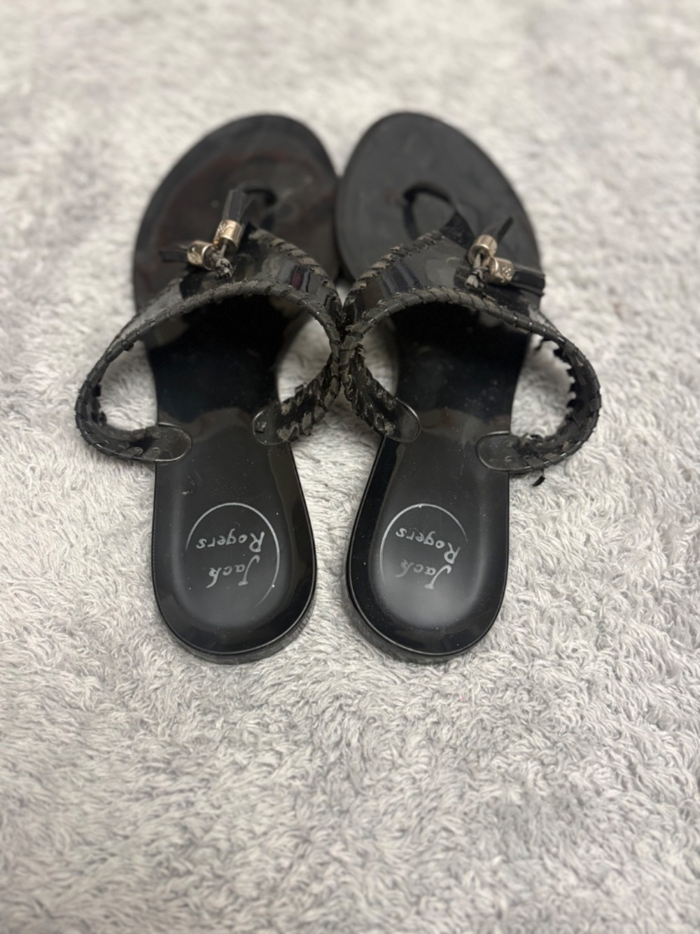 Vintage Jack Rogers Women's Black Tassel Sandals - Picture 3 of 6